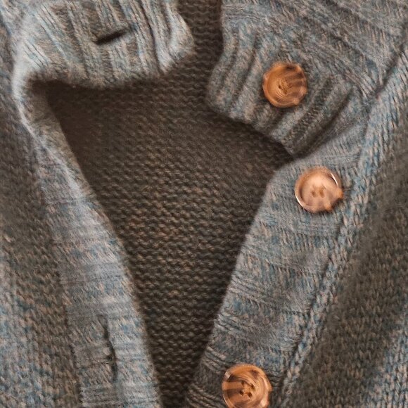 Sonoma blue long line cardigan Brown buttons winter wear pockets warm wool M - Picture 6 of 15
